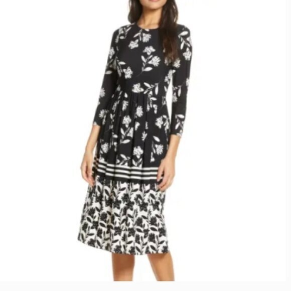 Eliza J Dresses & Skirts - Eliza J Floral Print Fit & Flare Jersey Dress Size 10 NWT
